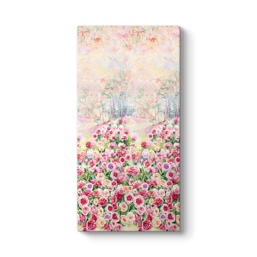 Pembe Güller Bahçesi Tablosu - Model 7